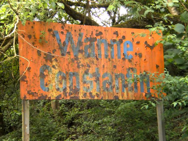 Schild an der ehemaligen Trasse von Wanne nach Constantin (Mai 2011)