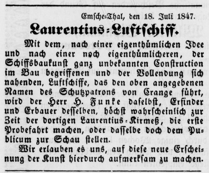 Datei:Bochumer Kreisblatt (24.7.1847) Luftschiff.jpeg