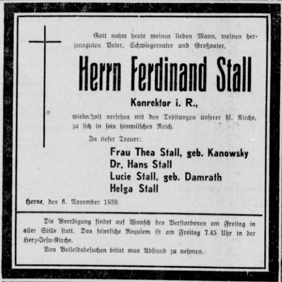 Datei:Herner Anzeiger (09.11.1939) Ferdinand Stall.jpeg