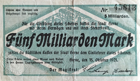 Datei:Notgeld Stadt Herne um 1923 5 Milliarden 2.jpg