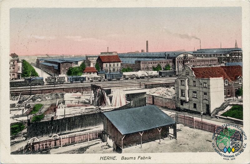 Datei:Baum-Fabrik-Funkenberg-Quartier 1914.jpg