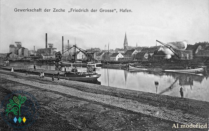 1918 mit Blick vom Herner Hafen in Richtung FdG I/II