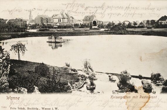 Postkarte Kaisergarten Wanne, 1905