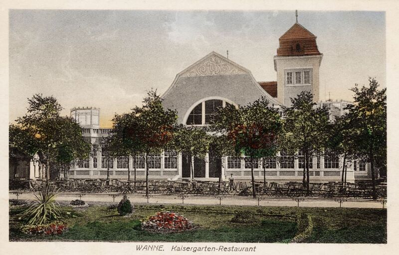 Datei:Postkarte Kaisergarten Wanne, 1918.jpg