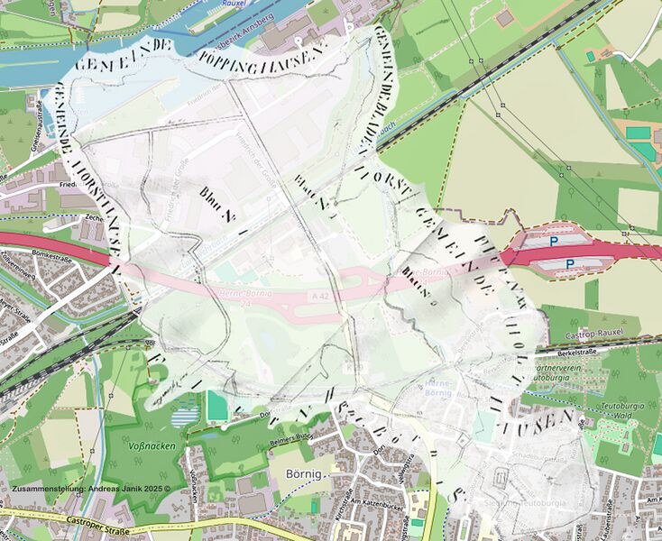 Datei:Übersicht Börnig Flur 21 genannt Bruch1821-2025.jpg