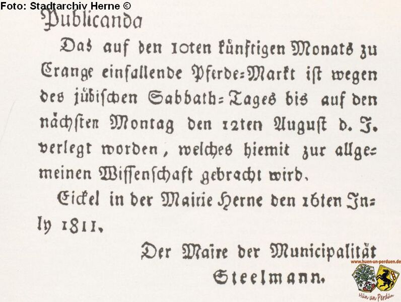 Datei:350px-Bekanntmachung Verlegung Pferdemarkt in Crange.jpg