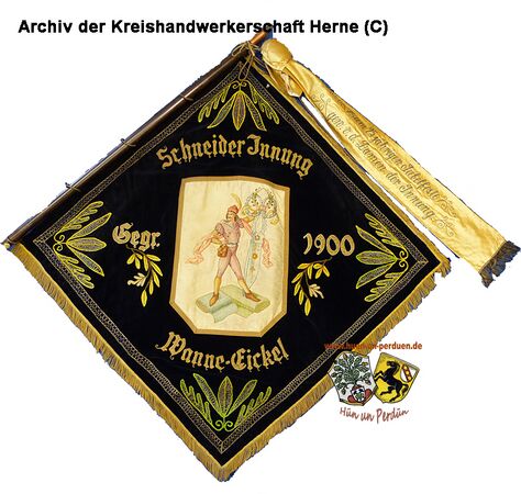 Innungsfahne 1922 (Quelle: Archiv der Kreishandwerkerschaft Herne [1])