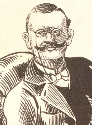 Amtmann Karl la Roche, Karikatur, 1908.jpg