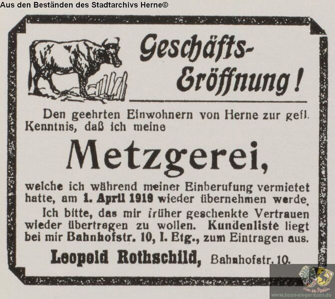 Datei:Anzeige der Metzgerei Rothschild, 1919.jpg