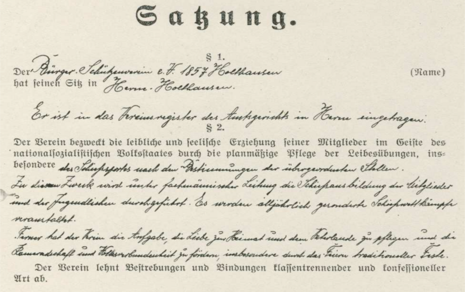 Ausschnitt aus der Satzung von 1934]] [1]