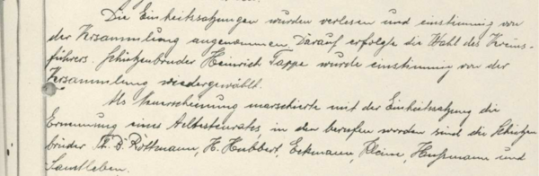 Ausschnitt aus dem Protokoll von 1935 [1]