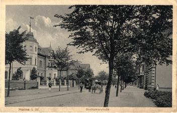 Postkarte: Bochumer Straße, Herne i. W., Poststempel vom 23.06.1915