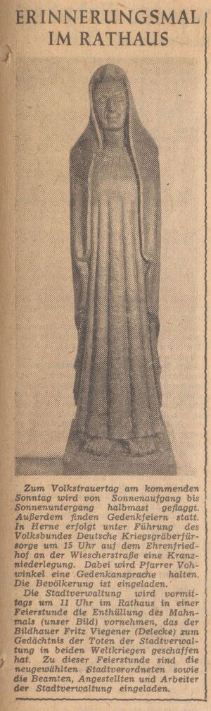 Die Trauernde, Herner Zeitung, 13.11.1952.jpg