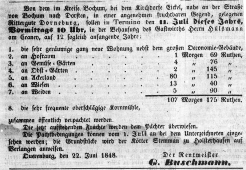 Datei:Dortmunder Anzeiger (1 7 1848) 53 Dortmund-Dorneburg.png