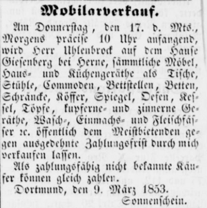 Dortmunder Anzeiger amtliches Kreisblatt 26 (12 3 1853) 21 Dortmund-Haus Gysenberg.png