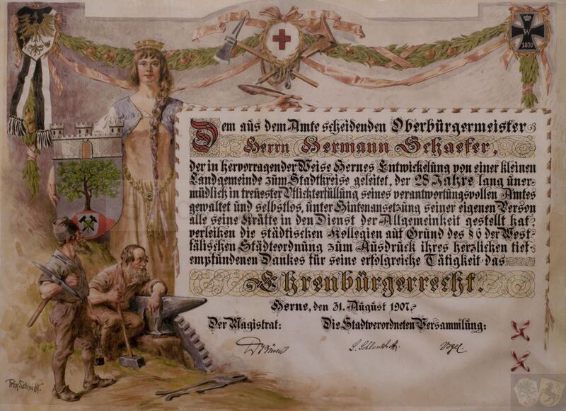 Datei:Ehrenbürgerurkunde von Hermann Schaefer.jpg