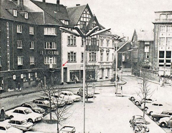 Eickeler Markt mit Kino Atrium, 1960er Jahre