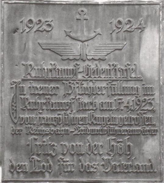 Datei:Gedenktafel Fritz von der Höh.jpg