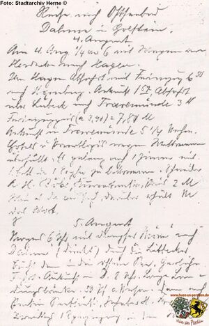 Heglers Tagebuchaufzeichnungen seiner Reise nach Dahme 1899, Foto Stadtarchiv Herne.jpg