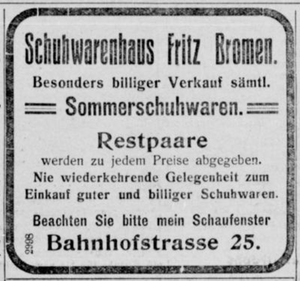 Herner Anzeiger 8 (10.8.1912) 1012. Bromen Schuhwarenhaus.png