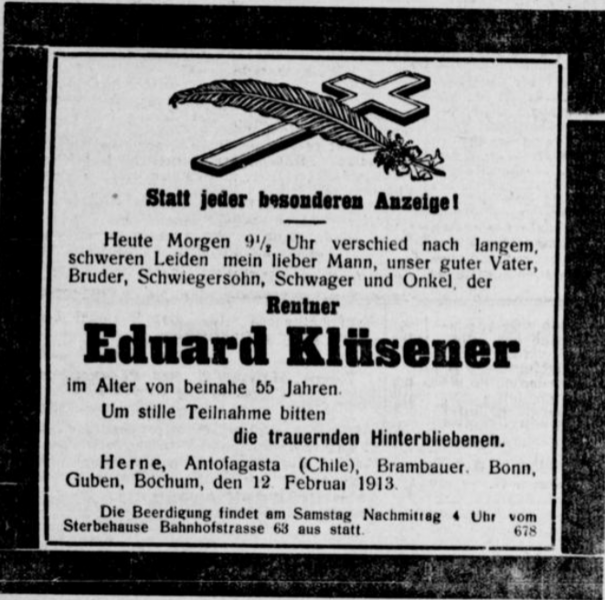 Datei:Herner Anzeiger 9 (13.2.1913) 36.-Klüsener-Todesanzeige.png