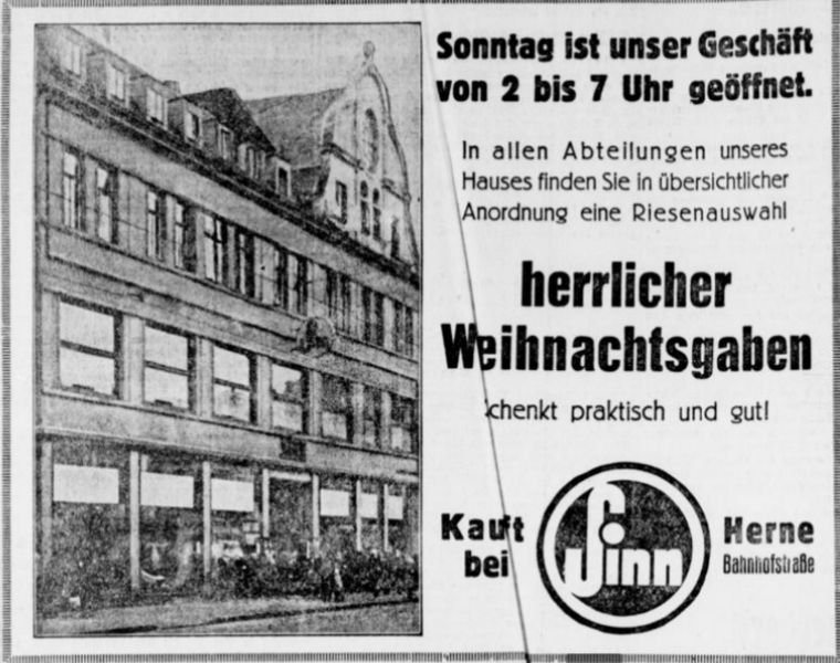 Datei:Herner Zeitung 62 (9.12.1933) 289-Sinn-Bahnhofstraße Herne.png