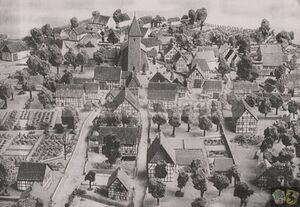 Modell des alten Dorfes Herne mit der St. Dionysiuskirche als Mittelpunkt.jpg