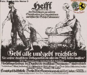 Plakat der Flüchtlingsvorsorge des Bundes der deutschen Grenzmarkenschutzverbände, um 1919.jpg