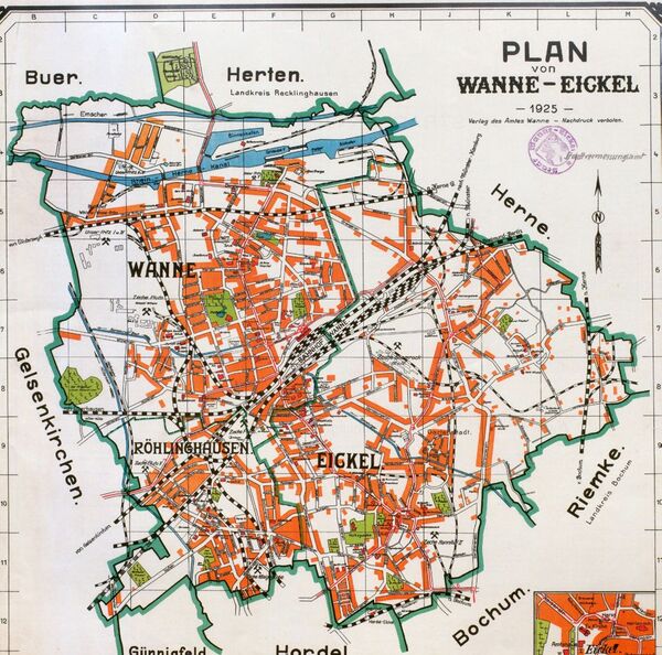 Plan von Wanne-Eickel 1925