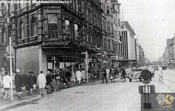 Restaurant Nordsee an der Bahnhofstraße, Ecke Kampstraße, jetzt Robert-Brauner-Platz, 1969