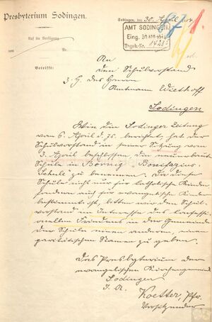 Schreiben des Presbyteriums Sodingen vom 30. April 1914.jpg