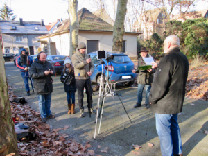 Vor Ort Filmaufnahmen "Friedrich der Große Hauptverwaltung" am 20.01.2019 (v. l. Kai Schubert, Thorsten Schmidt, Emma Schubert, Marcus Schubert, Günther Habijan, Friedhelm Wessel)