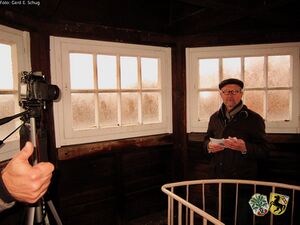 Videodreh Szene 4, auf der oberen Aussichtsplattform.[11]