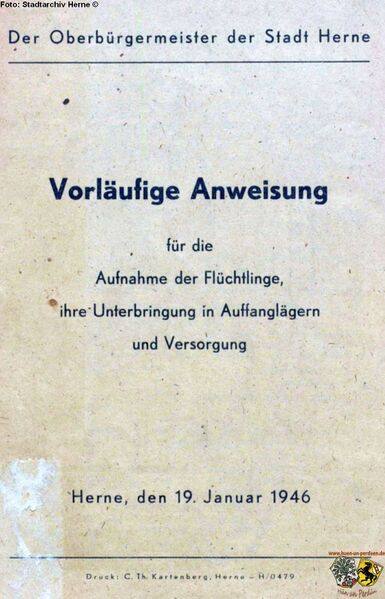 Datei:Vorläufige Anweisung für die Aufnahme von Flüchtlingen, Vorblatt.jpg